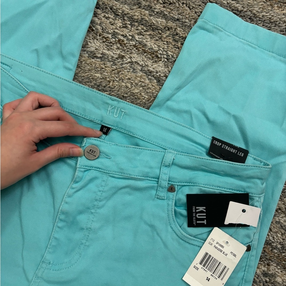 KUT From The Kloth Crop Straight Leg Jeans Sz 14 NWT | KUT Cropped Straight Leg- - Picture 6 of 13